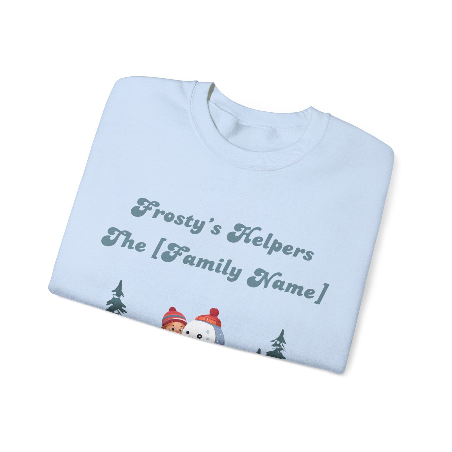 Frosty's Helpers The [Family Name] - Personalized Christmas Sweatshirt - Multiple Colours