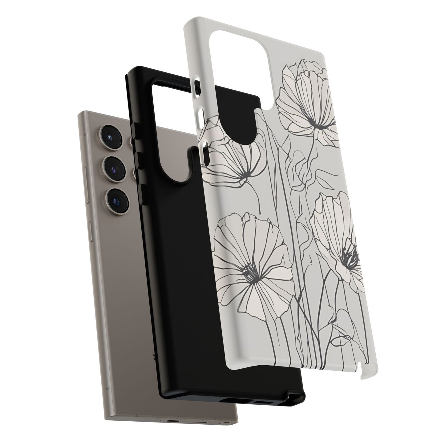 Phone Cases - Minimalistic Floral Design for iPhone and Samsung Galaxy Models