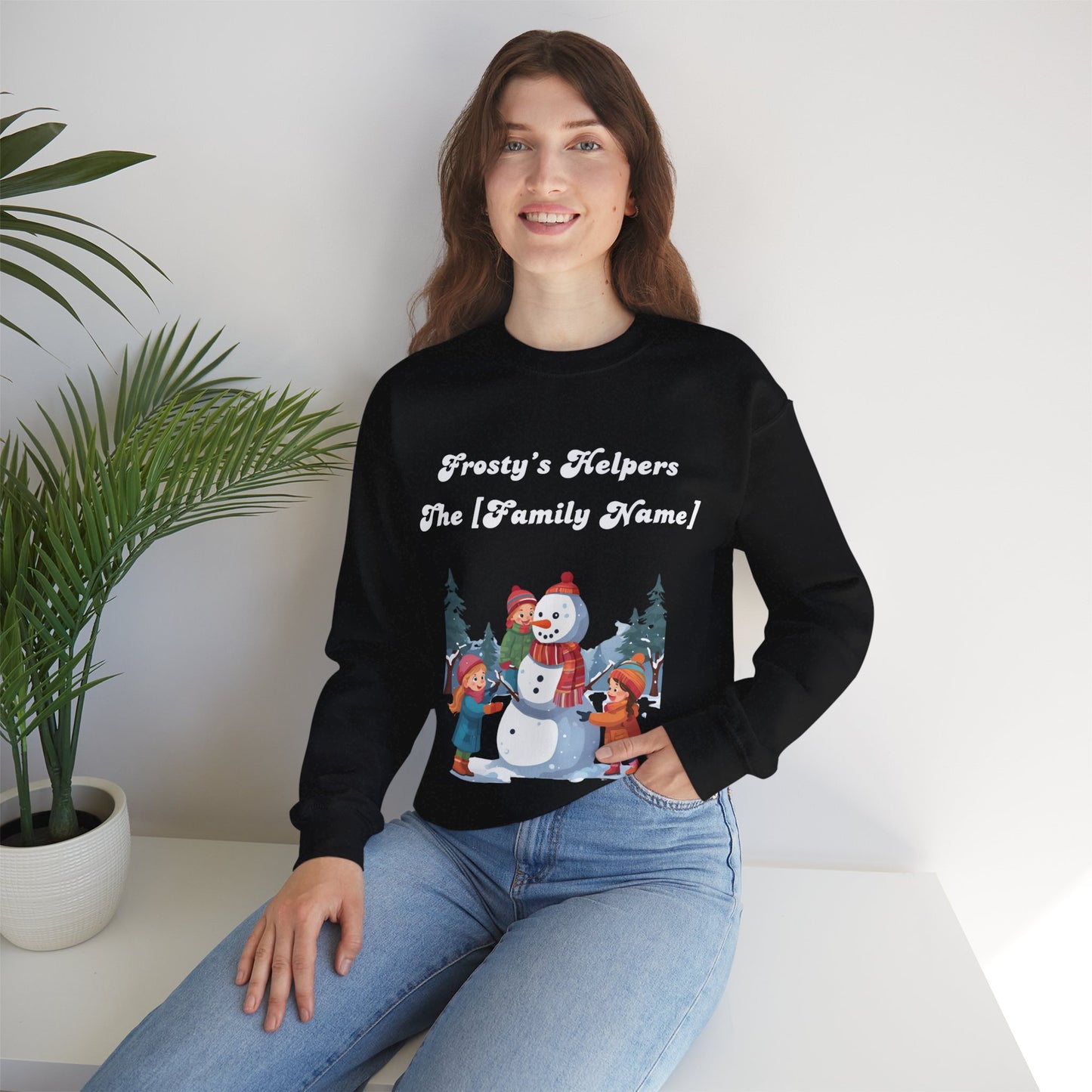 Frosty's Helpers The [Family Name] - Personalized Christmas Sweatshirt - Multiple Colours