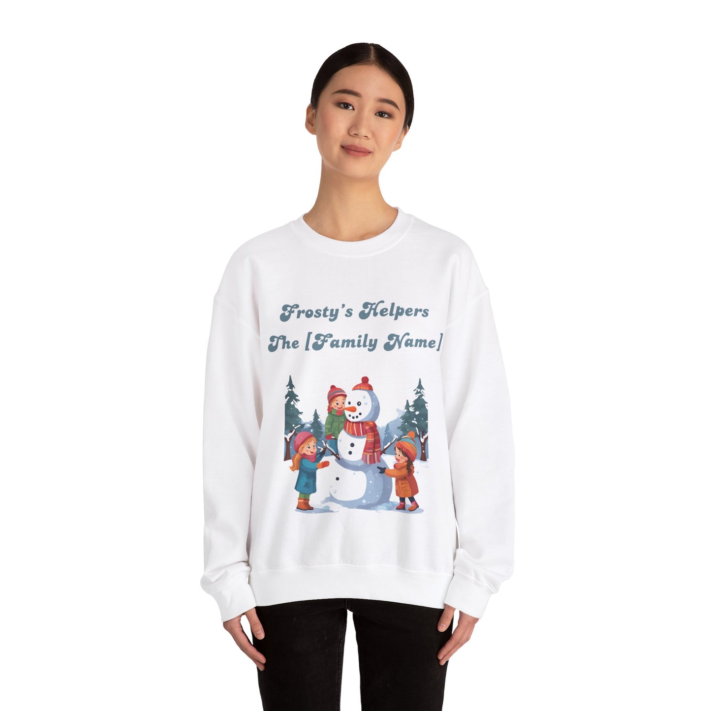 Frosty's Helpers The [Family Name] - Personalized Christmas Sweatshirt - Multiple Colours