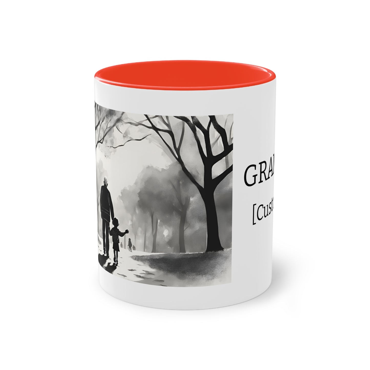 Personalized Cup for Grandad, Grandad and Kid Custom Two-Tone Coffee Mug, Grandad Day Gift, Grandad Child Bond Mug, Grandad Birthday Present