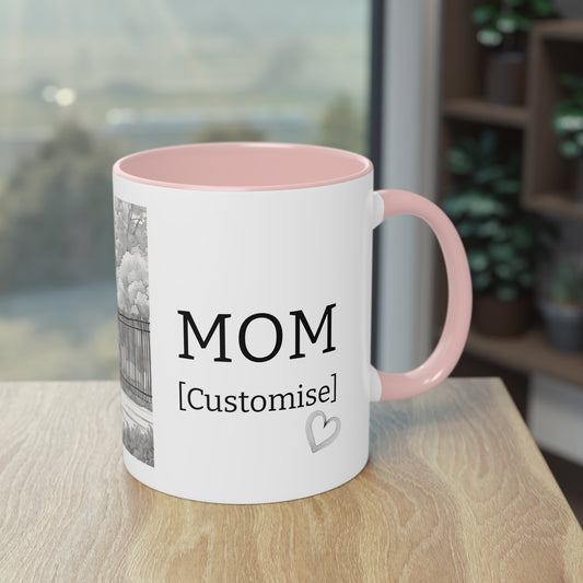 Personalized Cup for Mom, Mom and Kid Custom Two-Tone Coffee Mug, Mother's Day Gift, Mother Child Bond Mug, Mum Birthday Present,