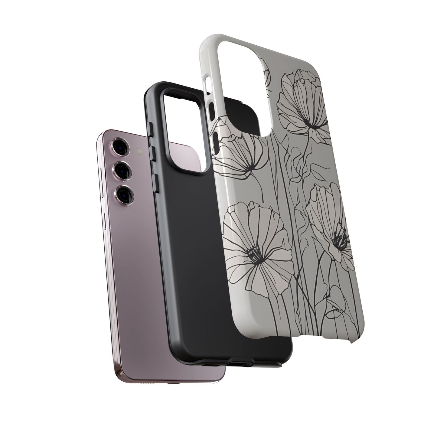 Phone Cases - Minimalistic Floral Design for iPhone and Samsung Galaxy Models