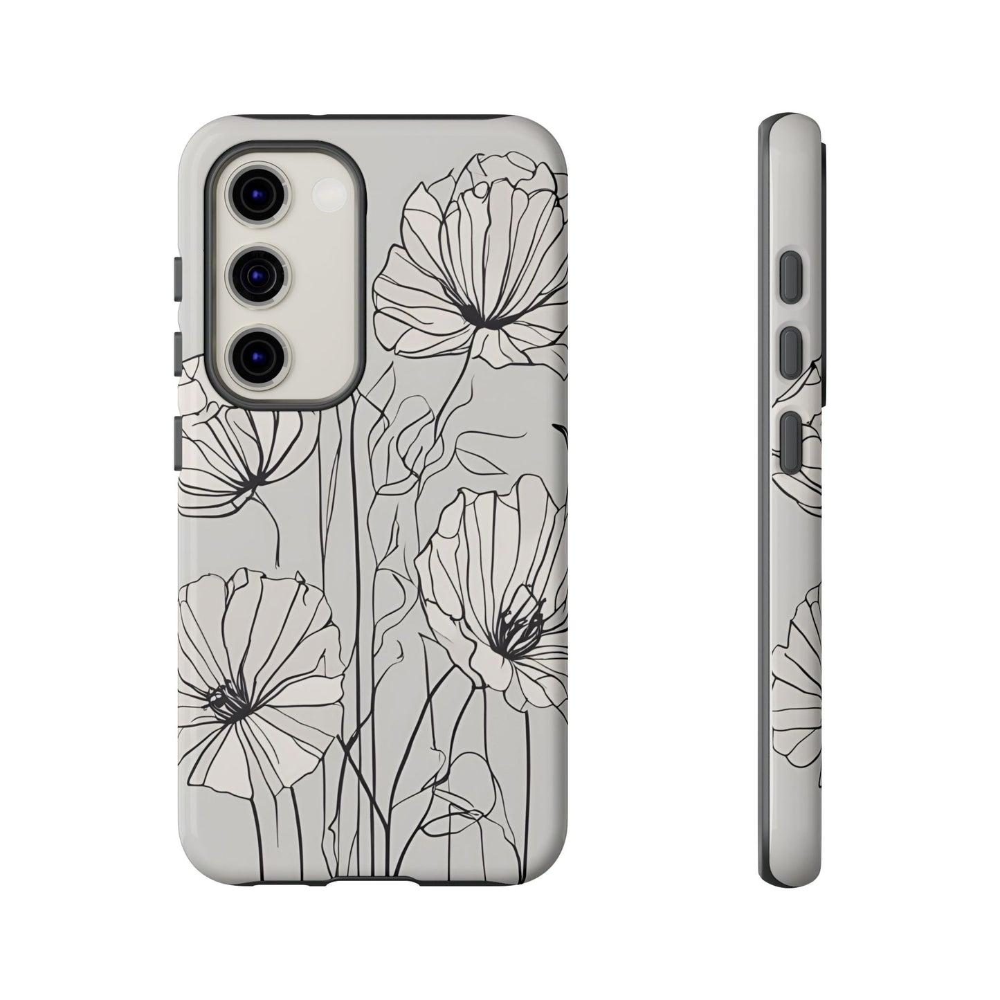 Phone Cases - Minimalistic Floral Design for iPhone and Samsung Galaxy Models