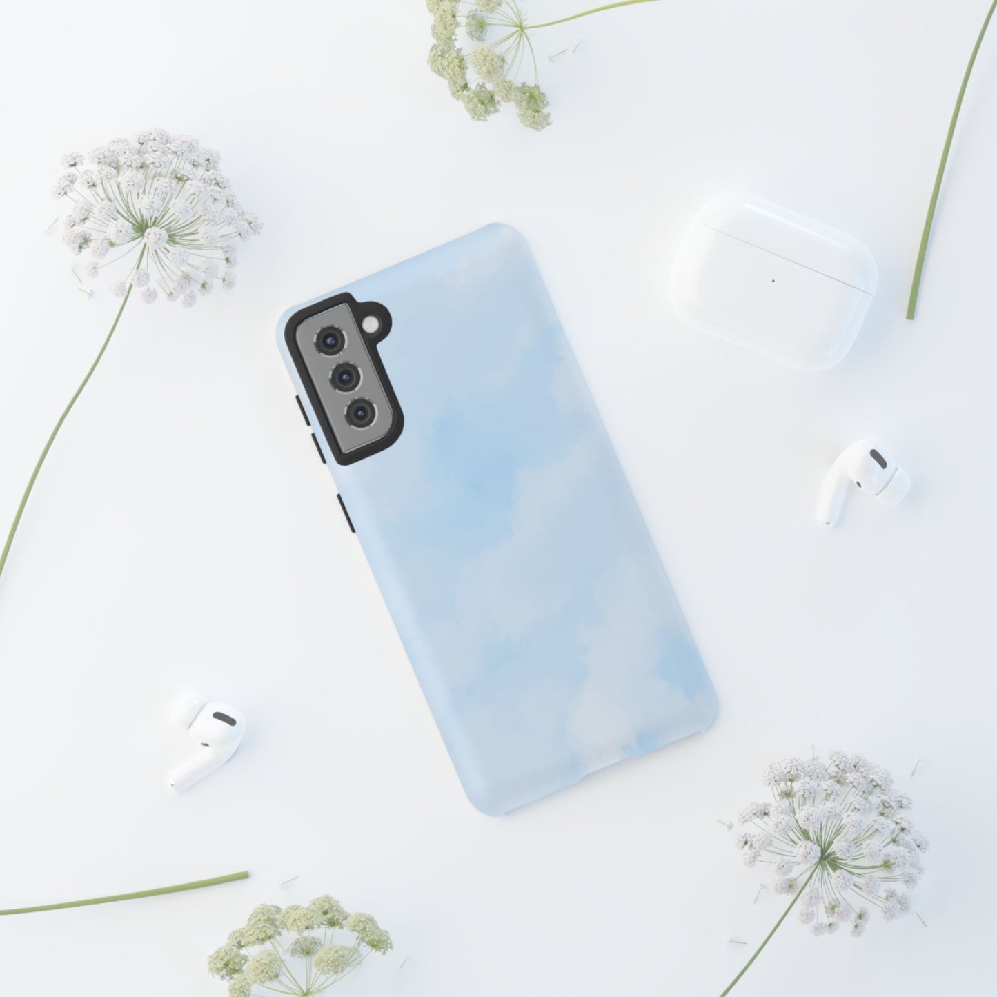 Stylish Blue Cloud iPhone/Samsung Case - Tough Protection for Every Occasion