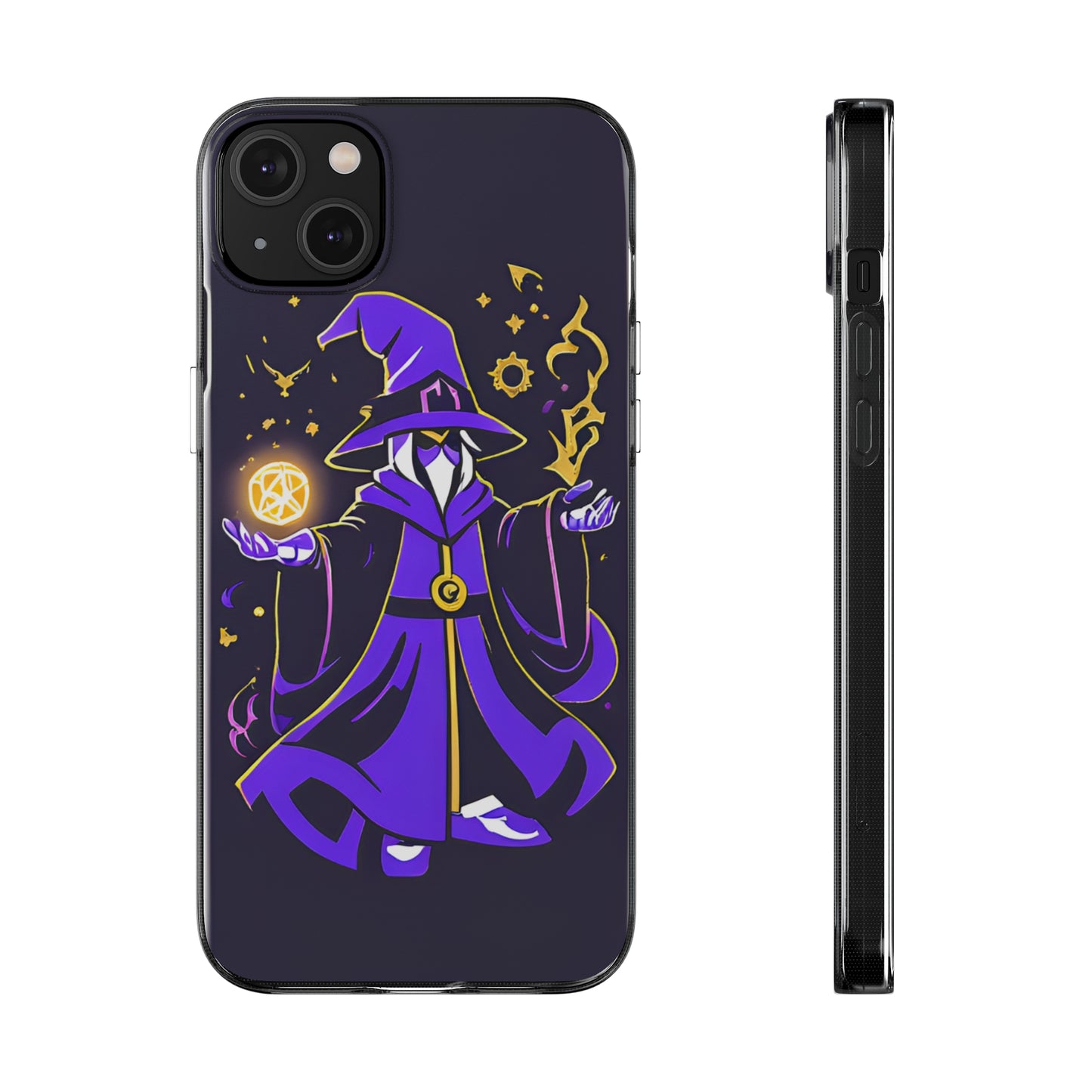 Mystical Wizard Phone Case, Clear Silicone Phone Case, Magical Phone Cover, Fantasy Accessory, Gift for Gamers, Witchy Vibe, Spellbound