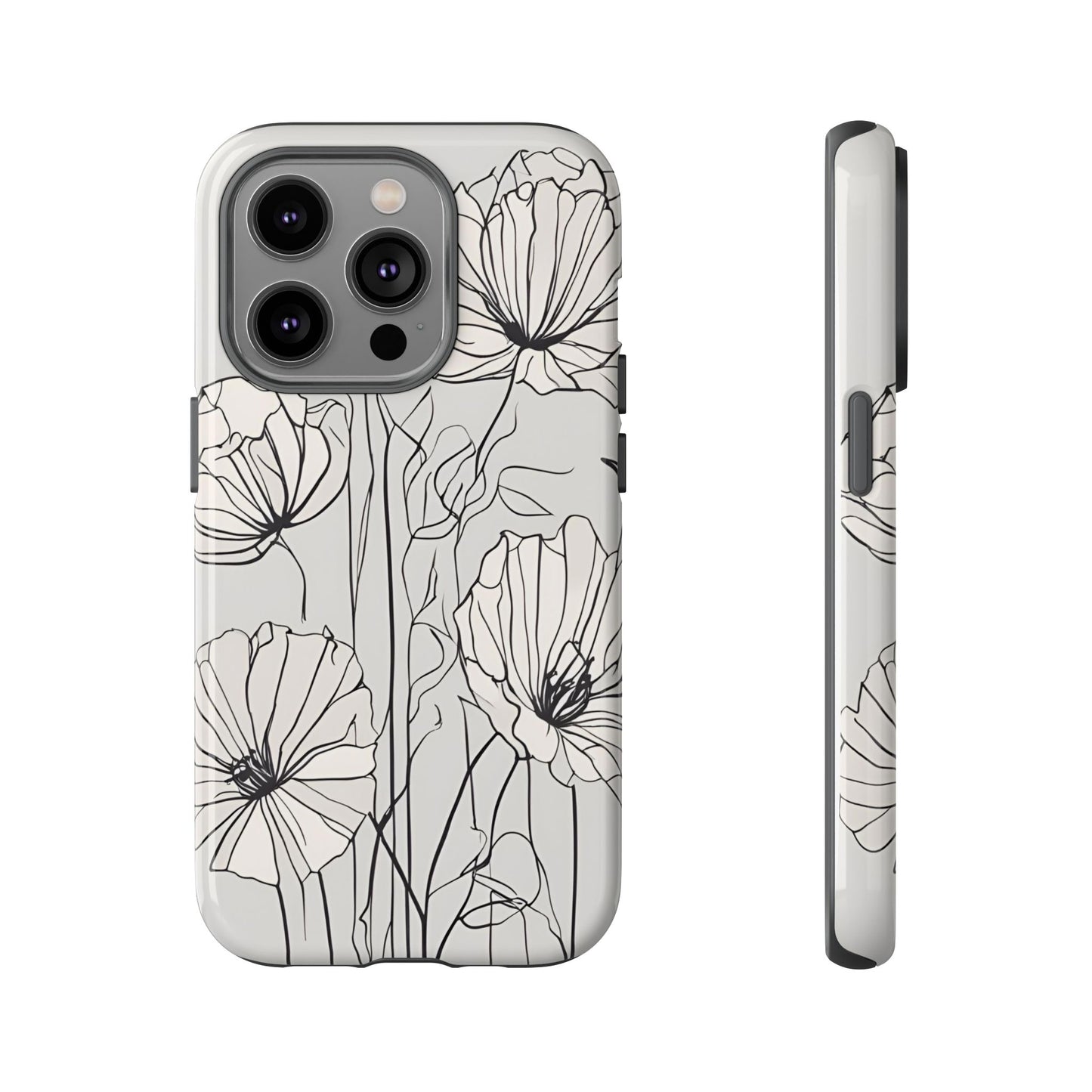 Phone Cases - Minimalistic Floral Design for iPhone and Samsung Galaxy Models