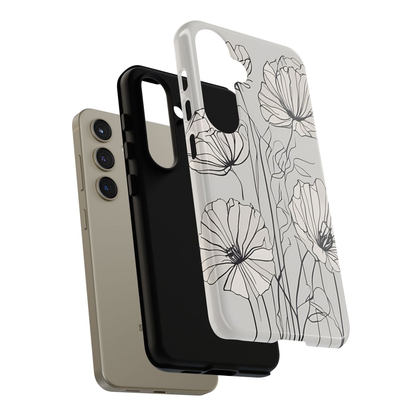 Phone Cases - Minimalistic Floral Design for iPhone and Samsung Galaxy Models