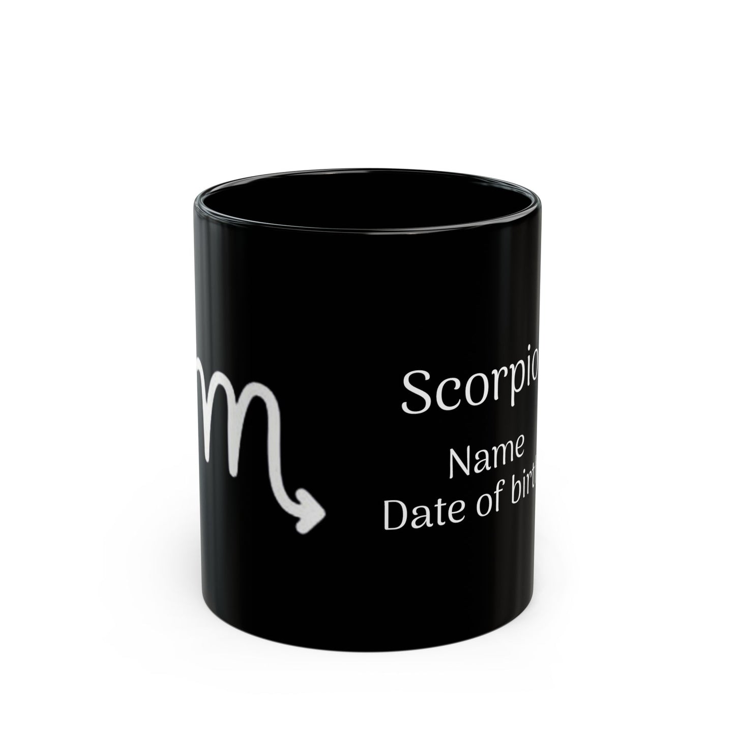 Personalized Scorpio Astrology Mug - Custom Name & Birth Date - 11oz/15oz Black Coffee Cup