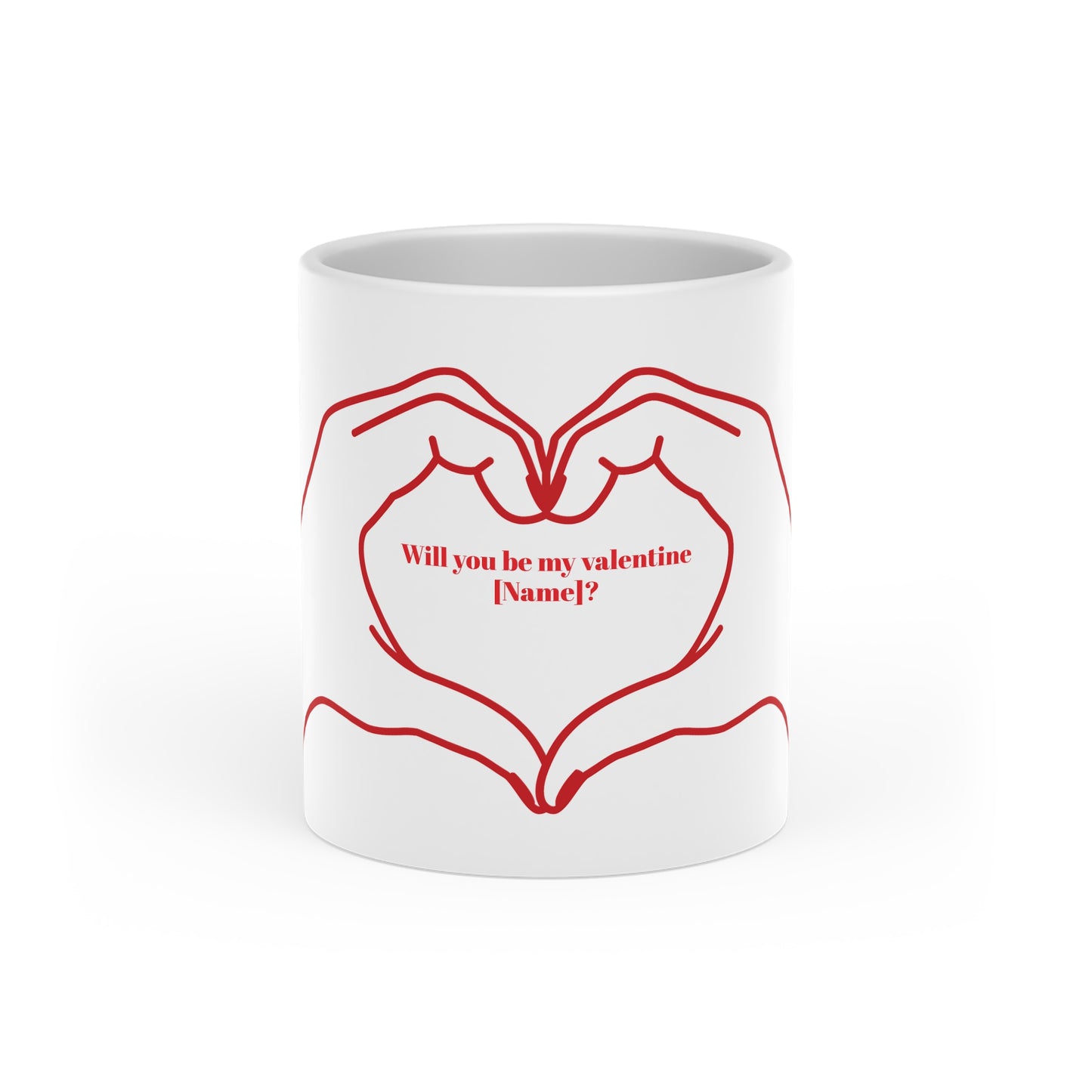 Custom Heart-Shaped Mug - 'Will You Be My Valentine?' Gift for Lovers