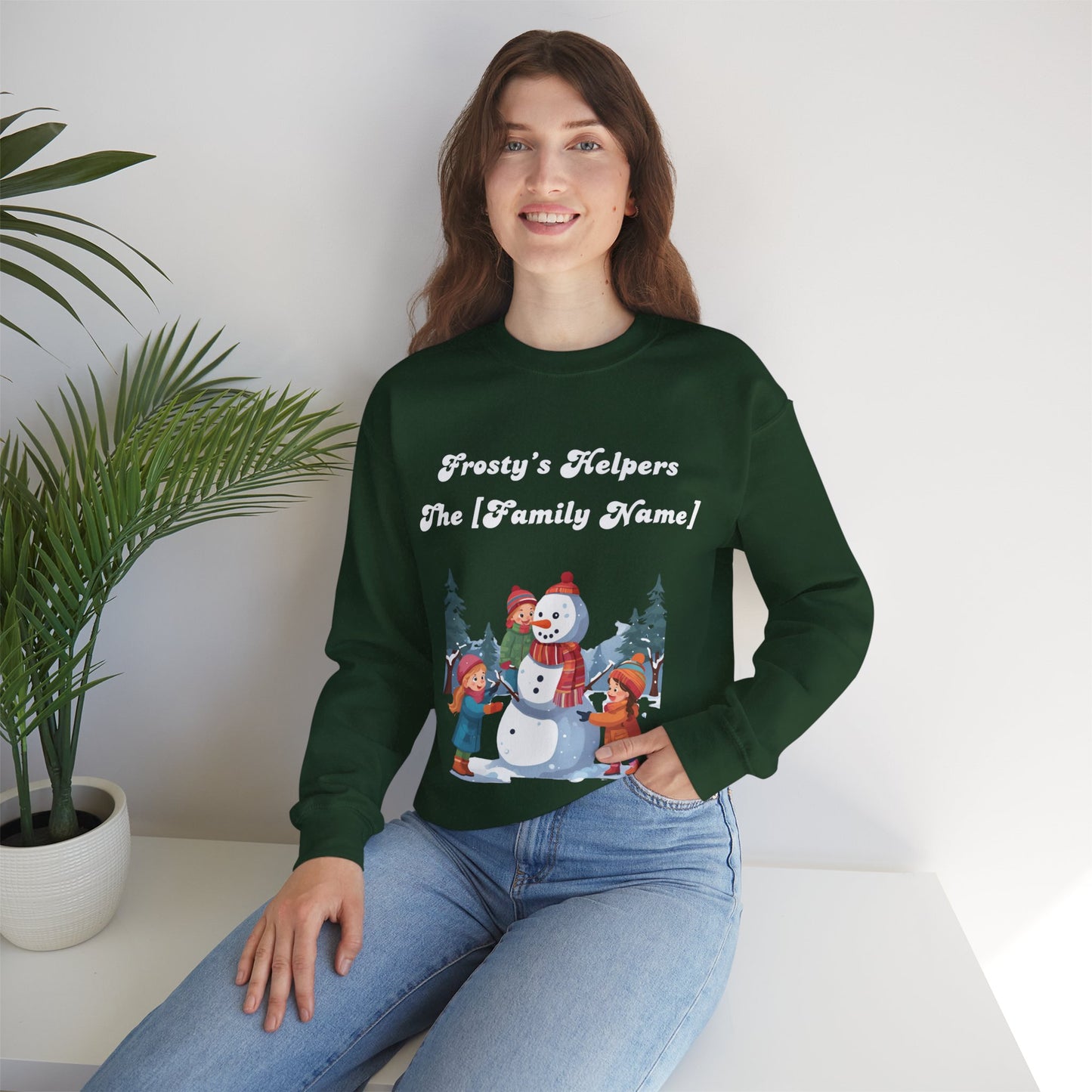 Frosty's Helpers The [Family Name] - Personalized Christmas Sweatshirt - Multiple Colours