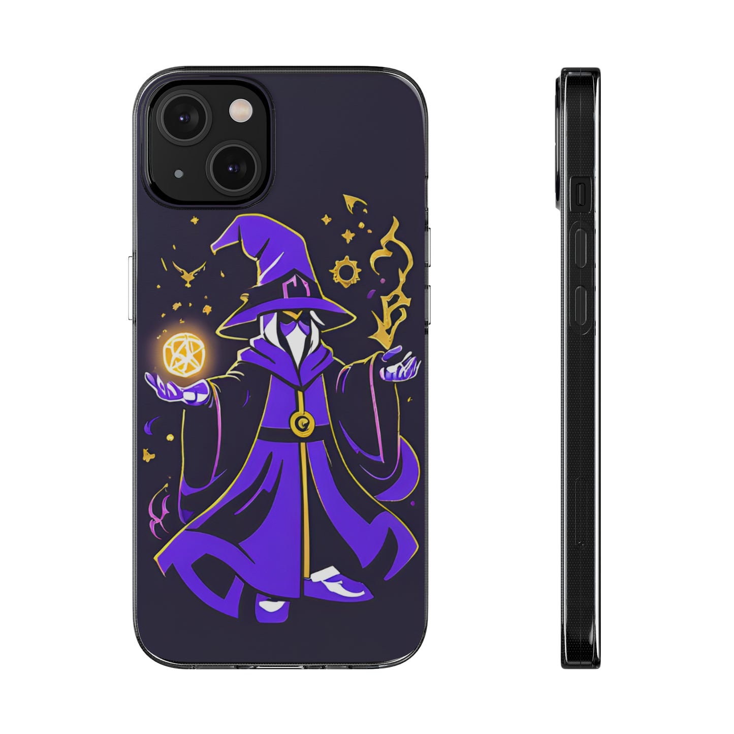 Mystical Wizard Phone Case, Clear Silicone Phone Case, Magical Phone Cover, Fantasy Accessory, Gift for Gamers, Witchy Vibe, Spellbound