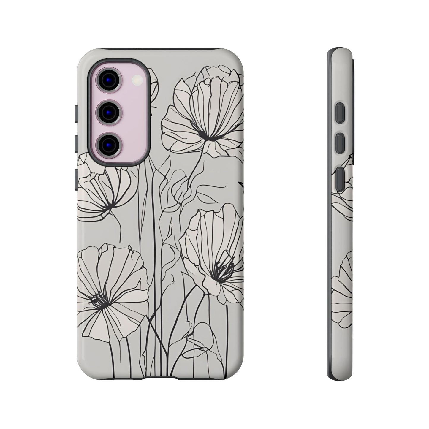 Phone Cases - Minimalistic Floral Design for iPhone and Samsung Galaxy Models