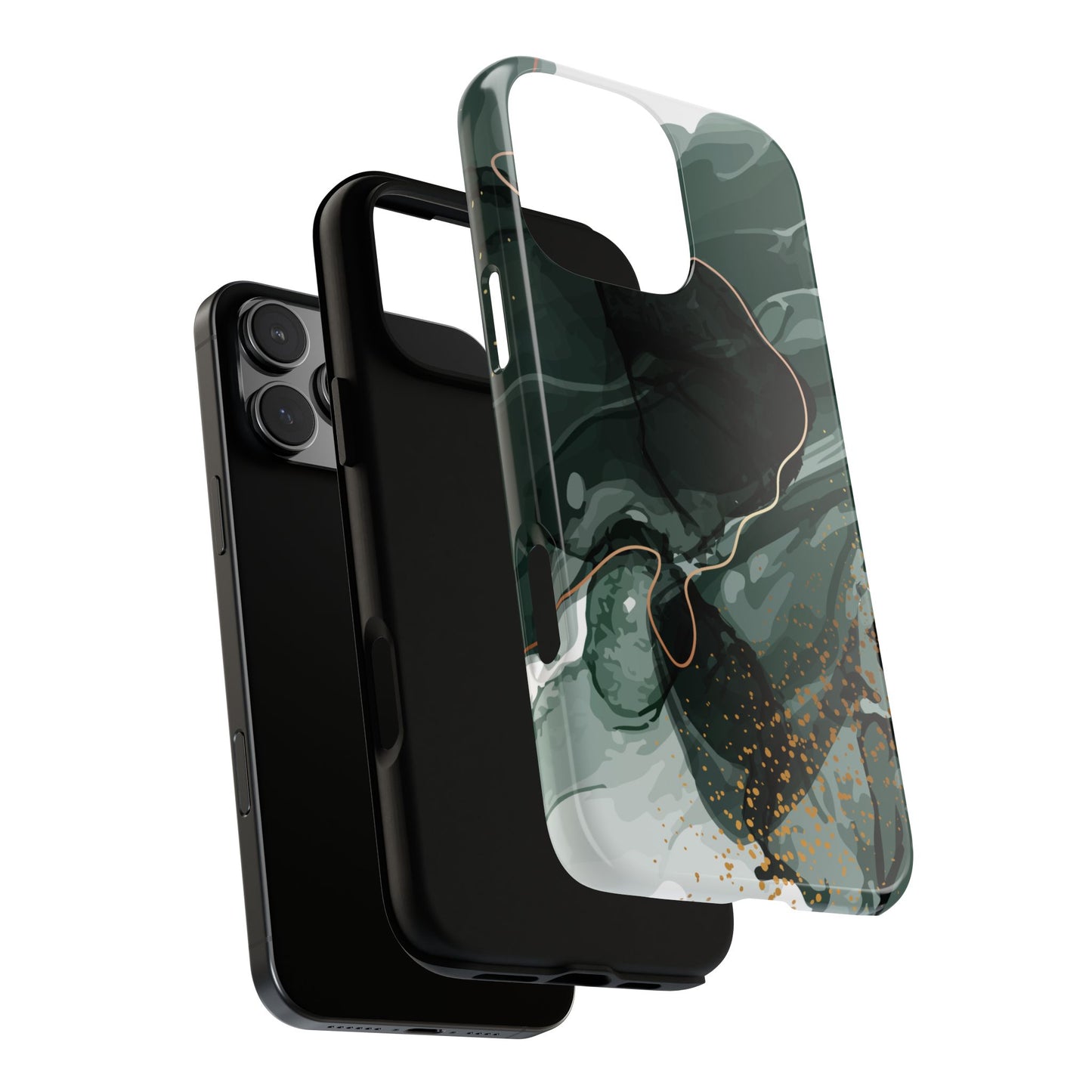 Green Marble Design with Gold Accents iPhone/Samsung Tough Phone Case