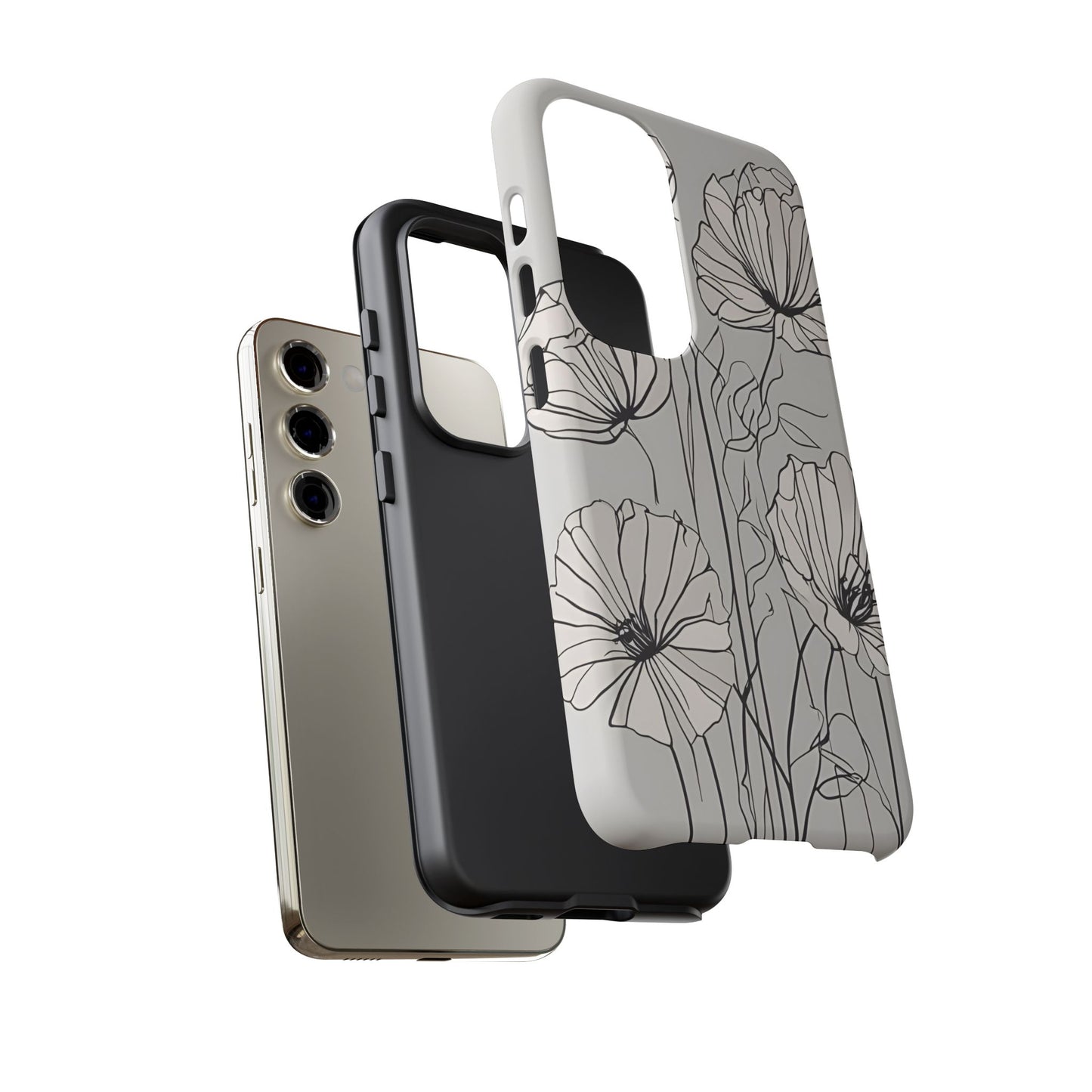 Phone Cases - Minimalistic Floral Design for iPhone and Samsung Galaxy Models