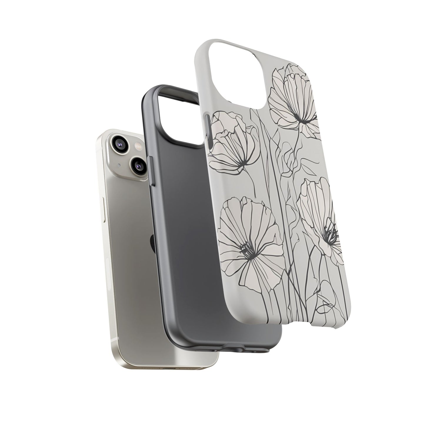 Phone Cases - Minimalistic Floral Design for iPhone and Samsung Galaxy Models