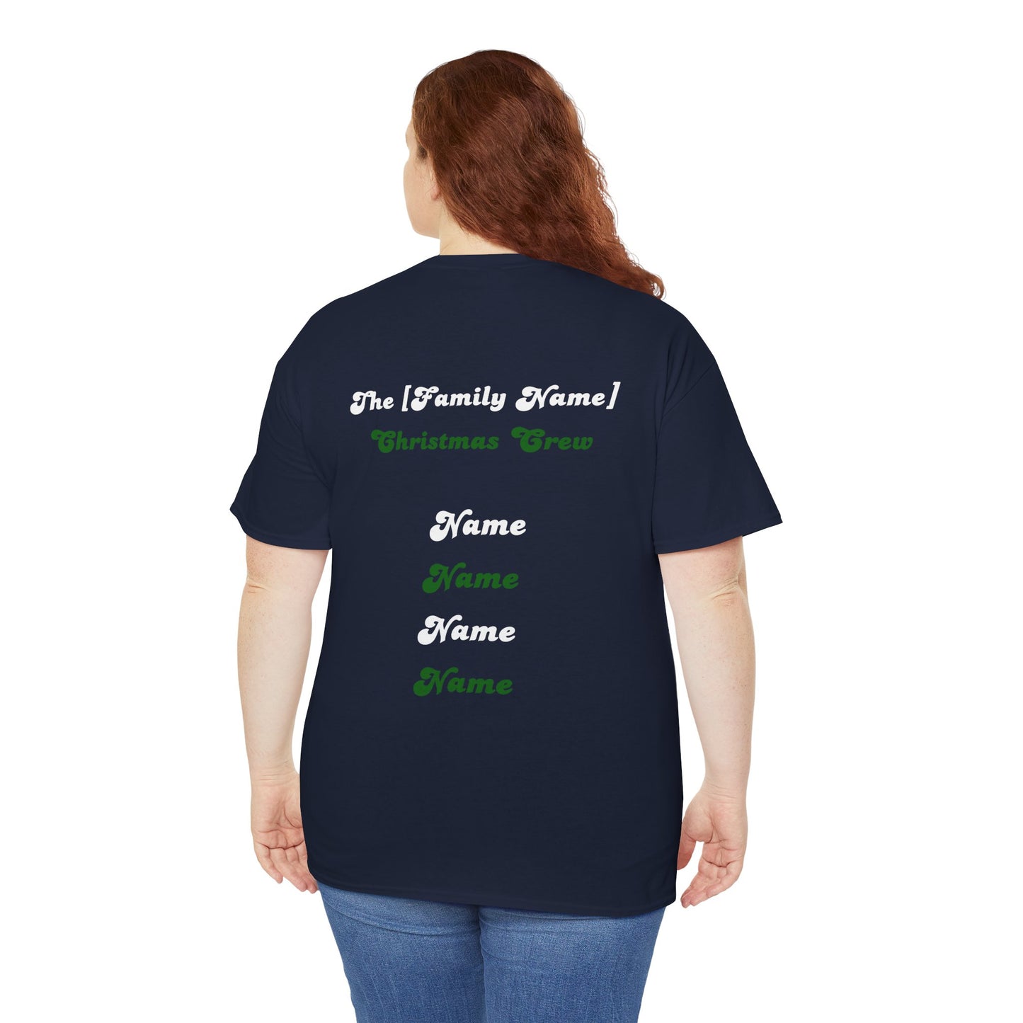 The [Family Name] Christmas Crew - Personalized Christmas T-Shirt - Multiple Colours