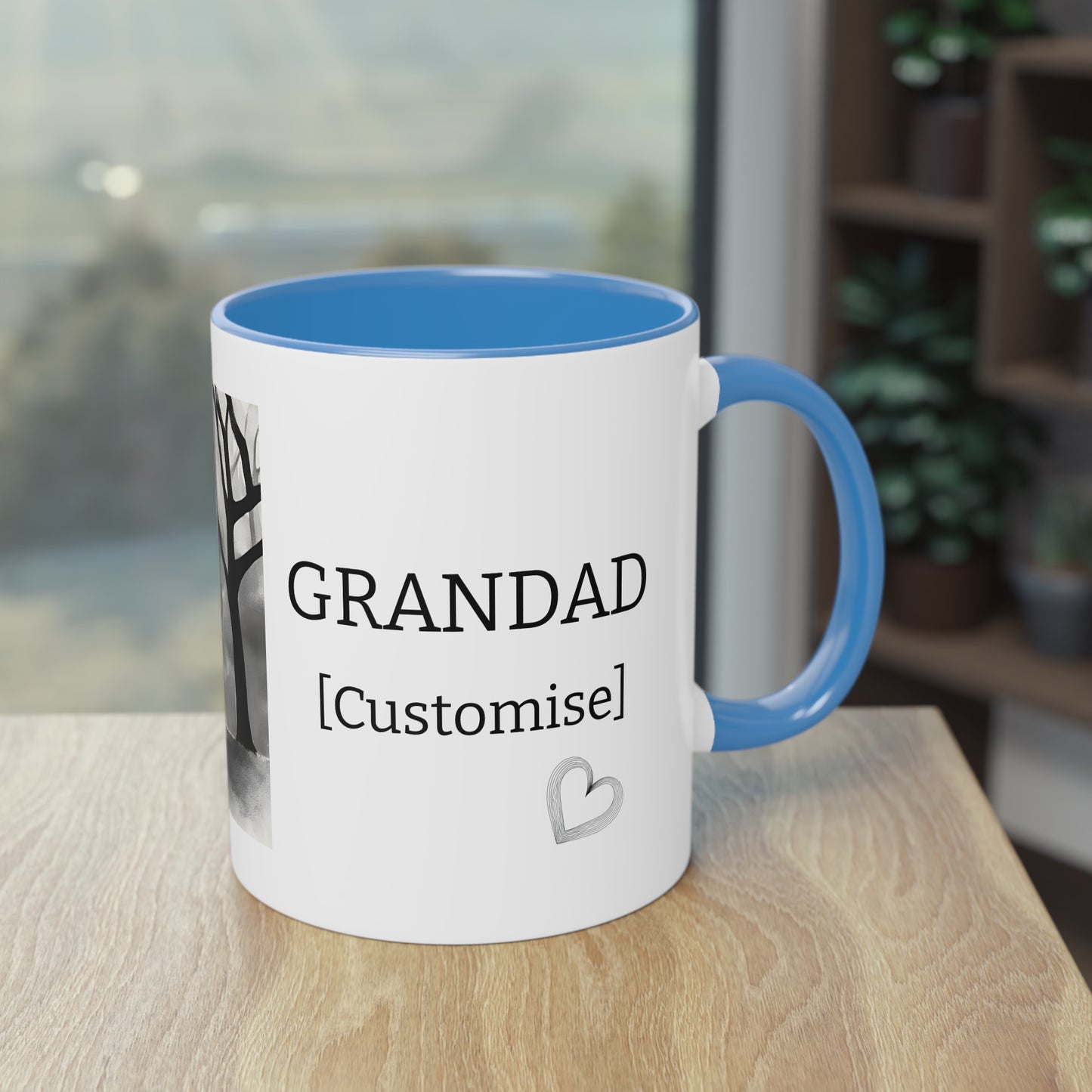 Personalized Cup for Grandad, Grandad and Kid Custom Two-Tone Coffee Mug, Grandad Day Gift, Grandad Child Bond Mug, Grandad Birthday Present