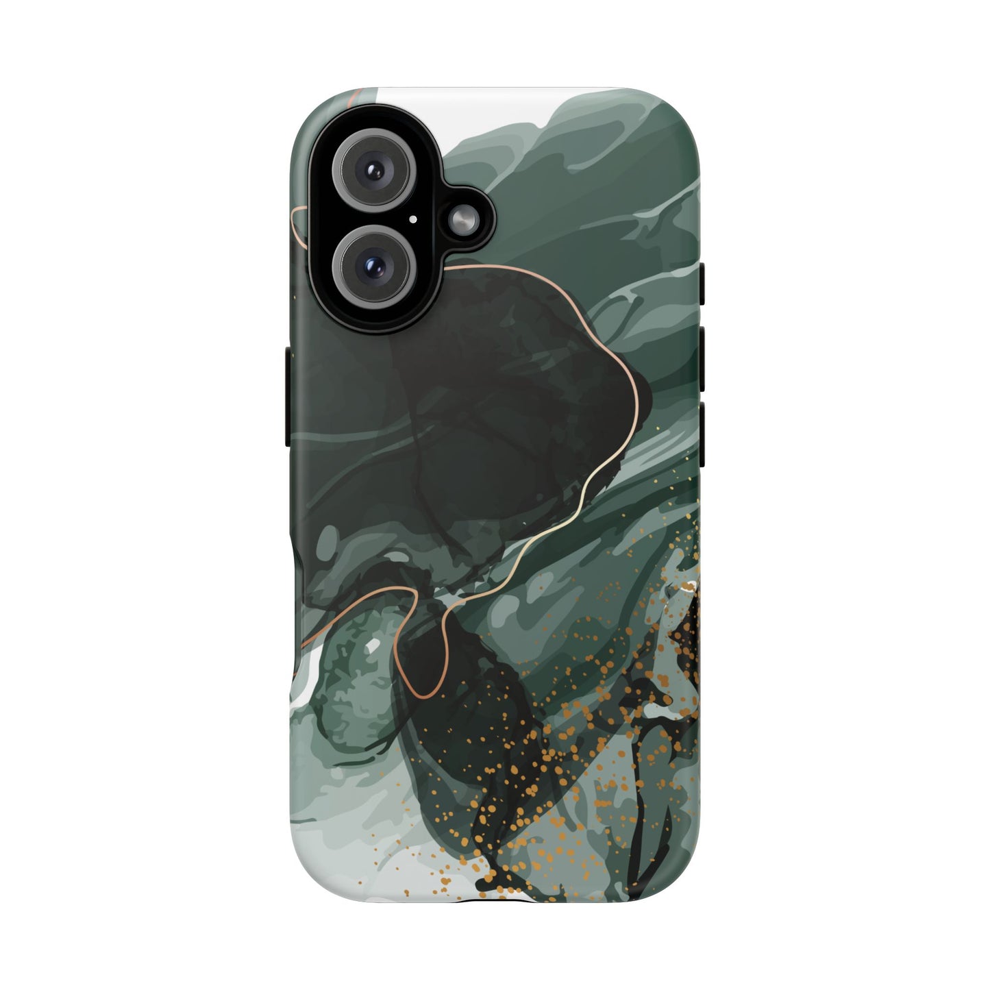 Green Marble Design with Gold Accents iPhone/Samsung Tough Phone Case