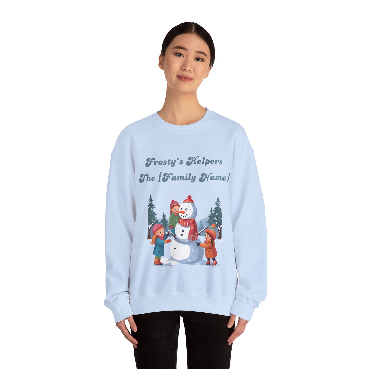 Frosty's Helpers The [Family Name] - Personalized Christmas Sweatshirt - Multiple Colours