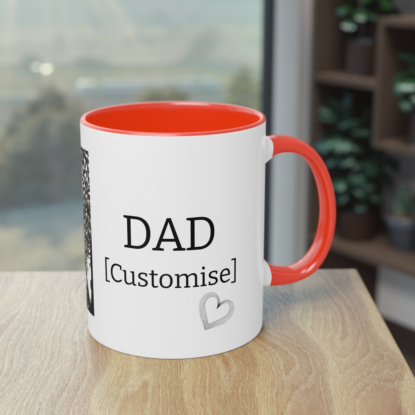 Personalized Cup for Dad, Dad and Kid Custom Two-Tone Coffee Mug, Father's Day Gift, Father Child Bond Mug, Dad Birthday Present,