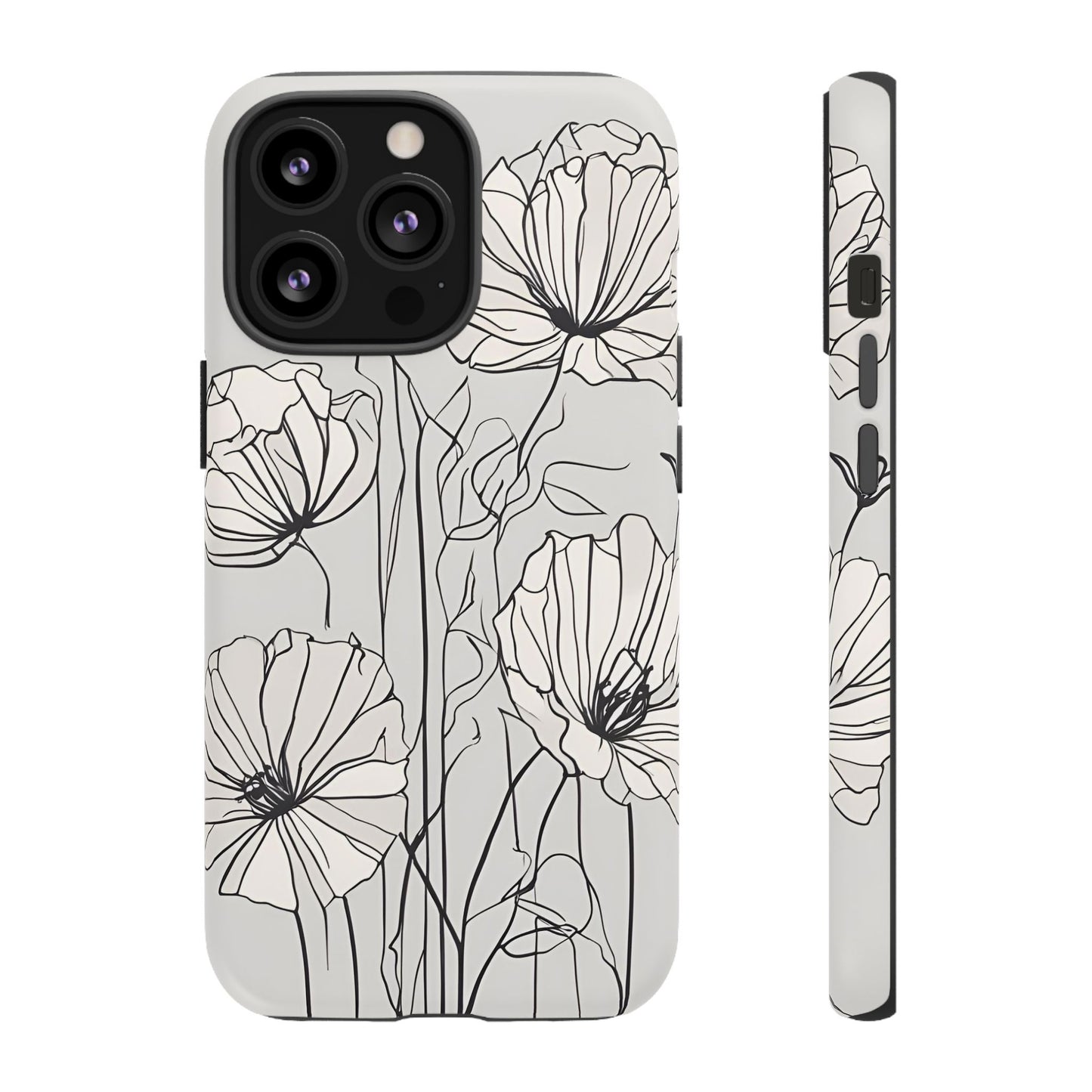 Phone Cases - Minimalistic Floral Design for iPhone and Samsung Galaxy Models