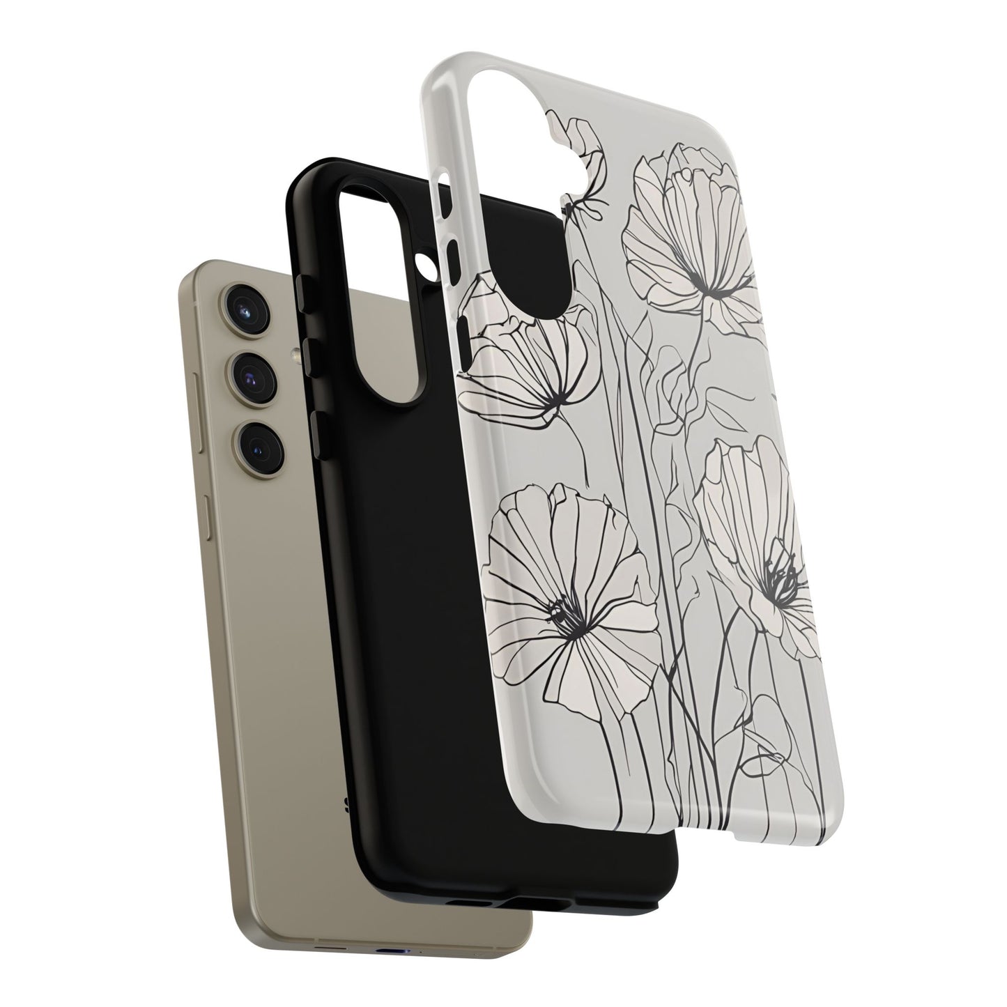 Phone Cases - Minimalistic Floral Design for iPhone and Samsung Galaxy Models