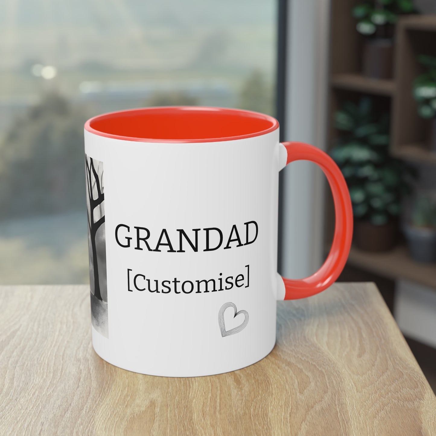 Personalized Cup for Grandad, Grandad and Kid Custom Two-Tone Coffee Mug, Grandad Day Gift, Grandad Child Bond Mug, Grandad Birthday Present