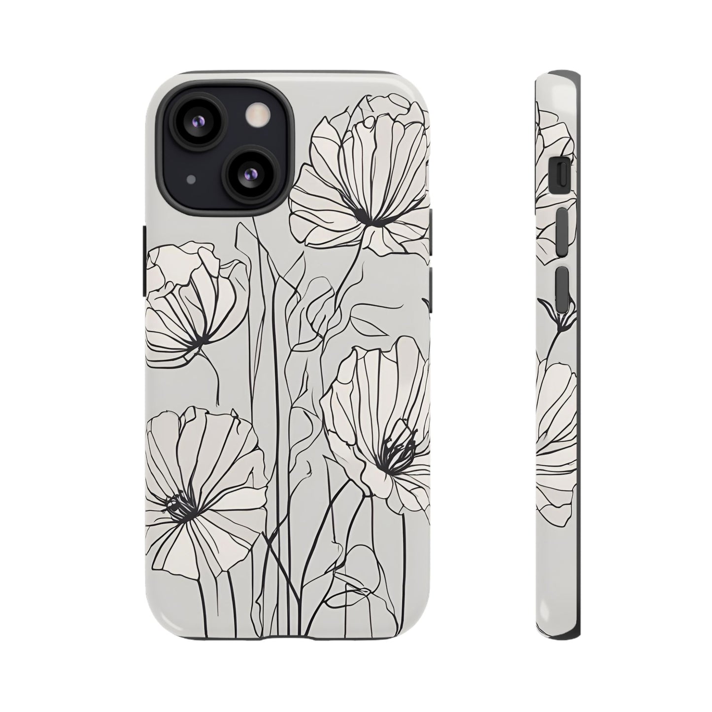 Phone Cases - Minimalistic Floral Design for iPhone and Samsung Galaxy Models