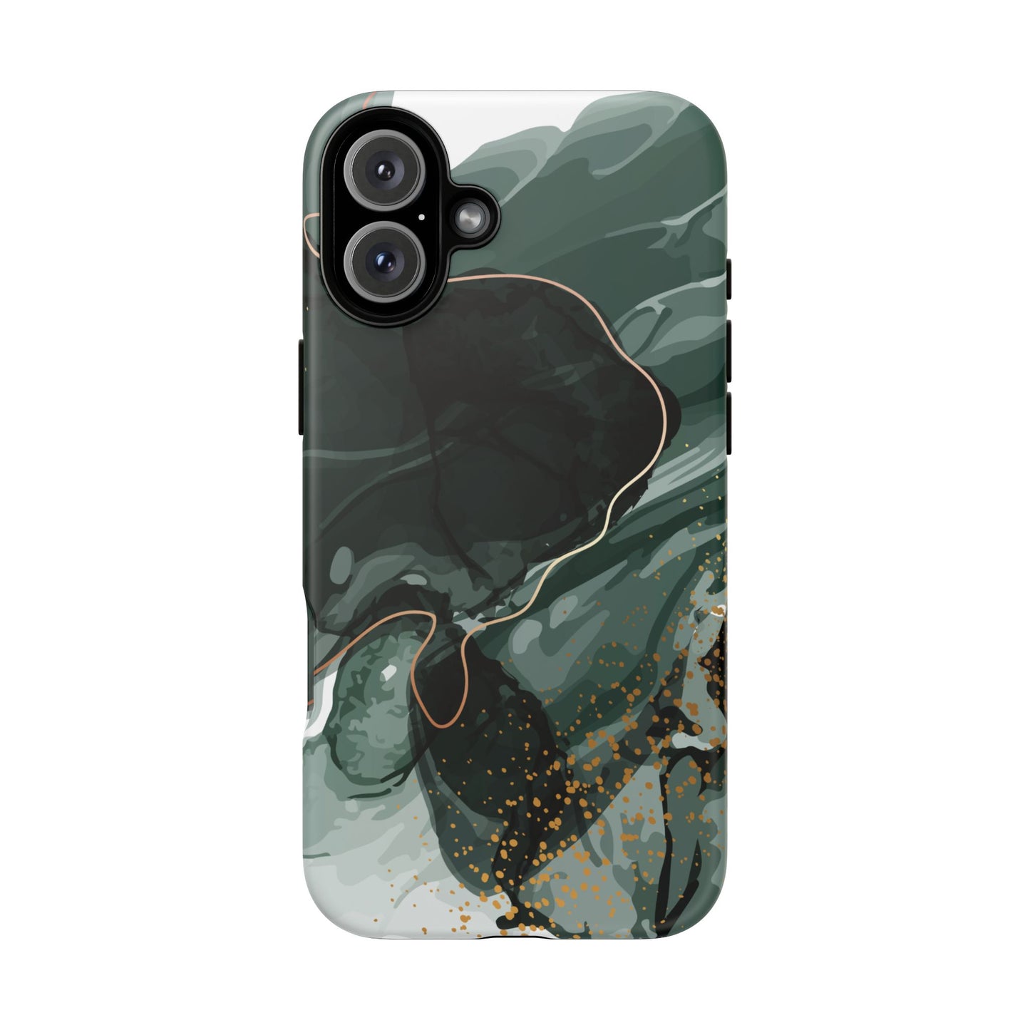 Green Marble Design with Gold Accents iPhone/Samsung Tough Phone Case