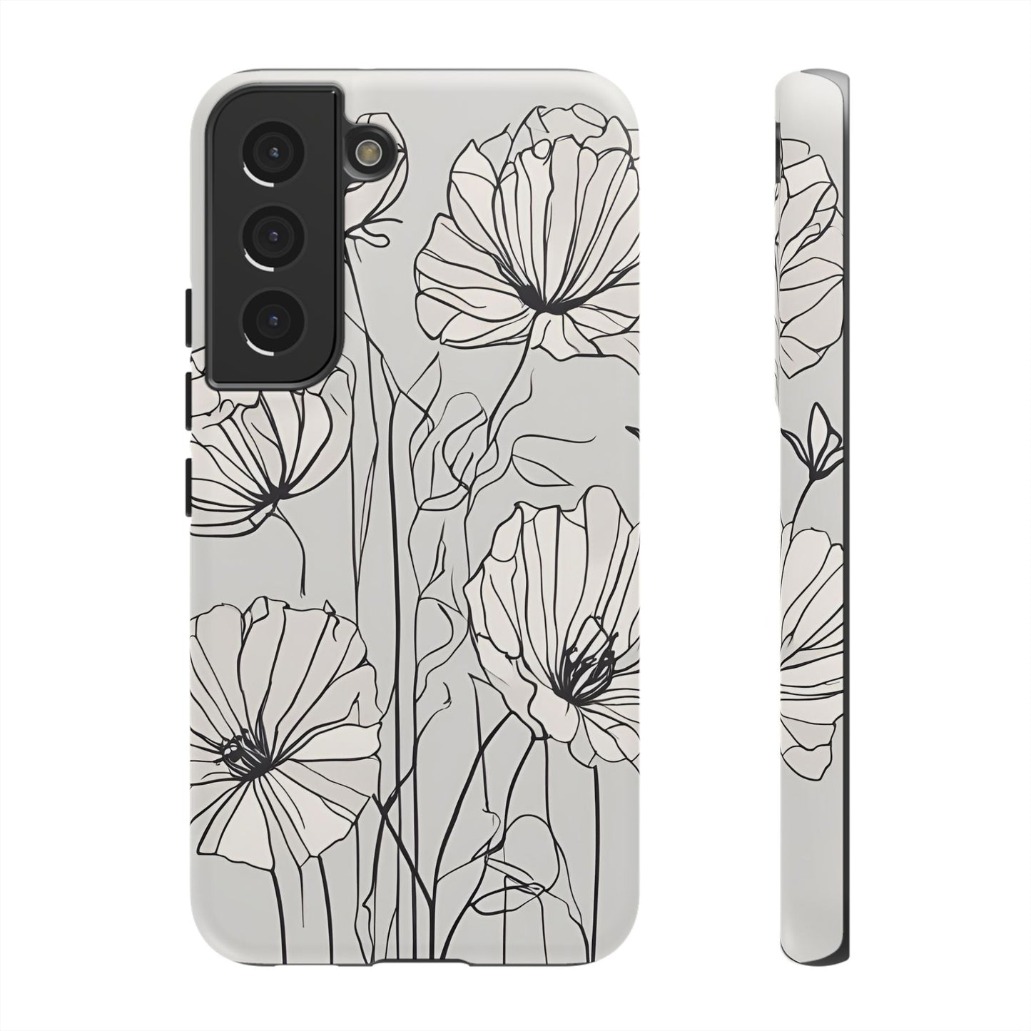 Phone Cases - Minimalistic Floral Design for iPhone and Samsung Galaxy Models