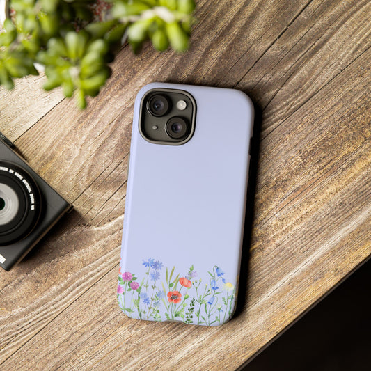 Light Purple Floral iPhone/Samsung Tough Case - Vibrant Protective Phone Cover