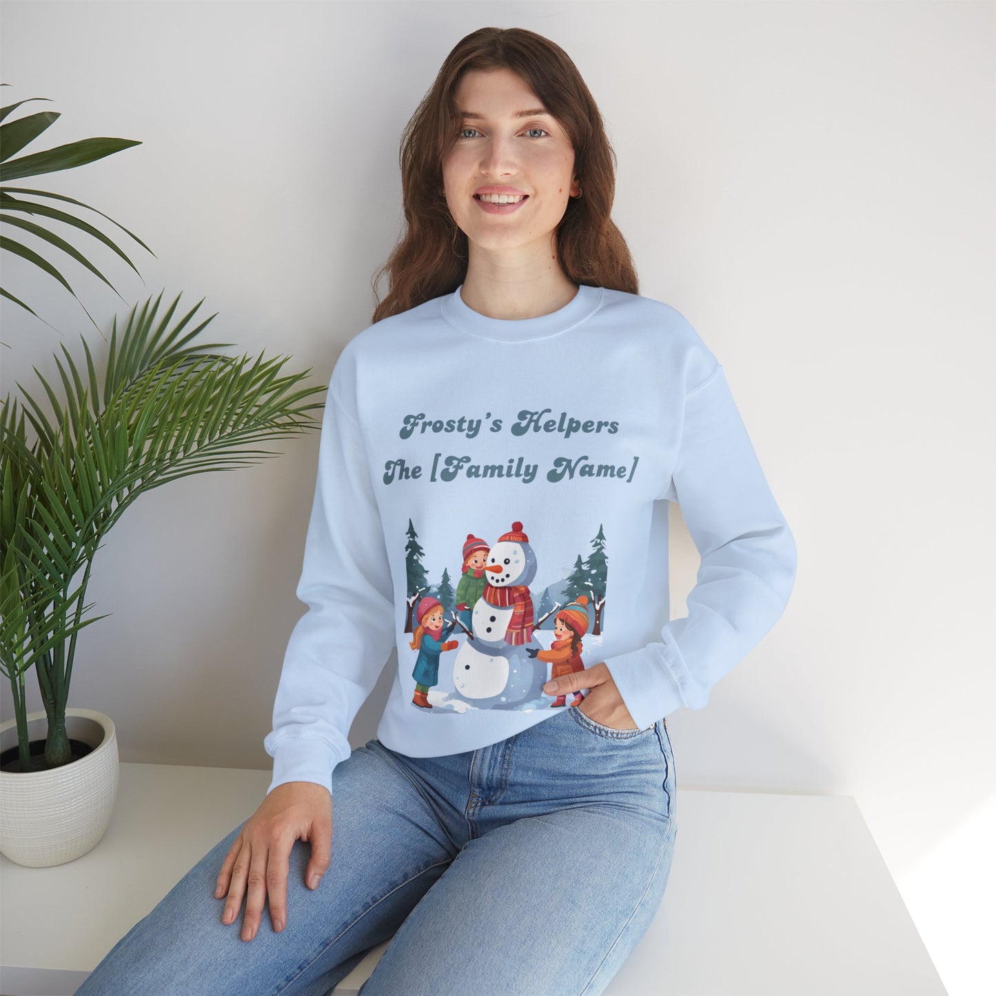 Frosty's Helpers The [Family Name] - Personalized Christmas Sweatshirt - Multiple Colours