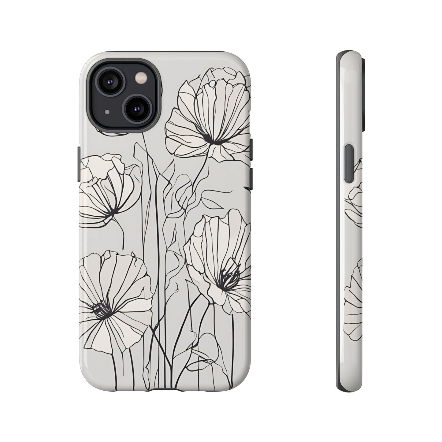 Phone Cases - Minimalistic Floral Design for iPhone and Samsung Galaxy Models