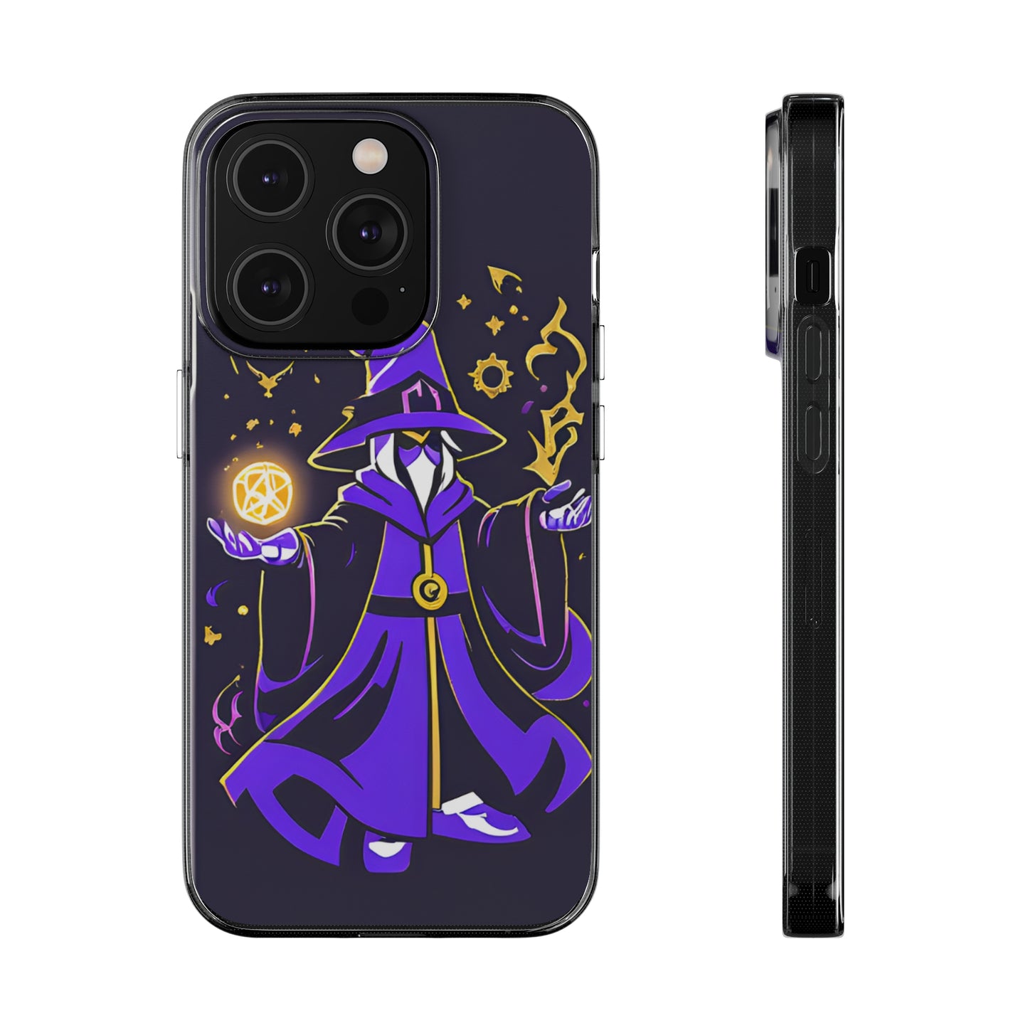 Mystical Wizard Phone Case, Clear Silicone Phone Case, Magical Phone Cover, Fantasy Accessory, Gift for Gamers, Witchy Vibe, Spellbound