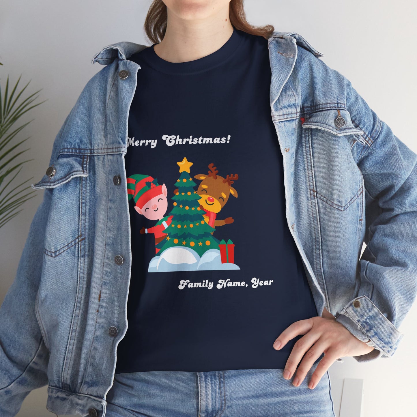 The [Family Name] Christmas Crew - Personalized Christmas T-Shirt - Multiple Colours