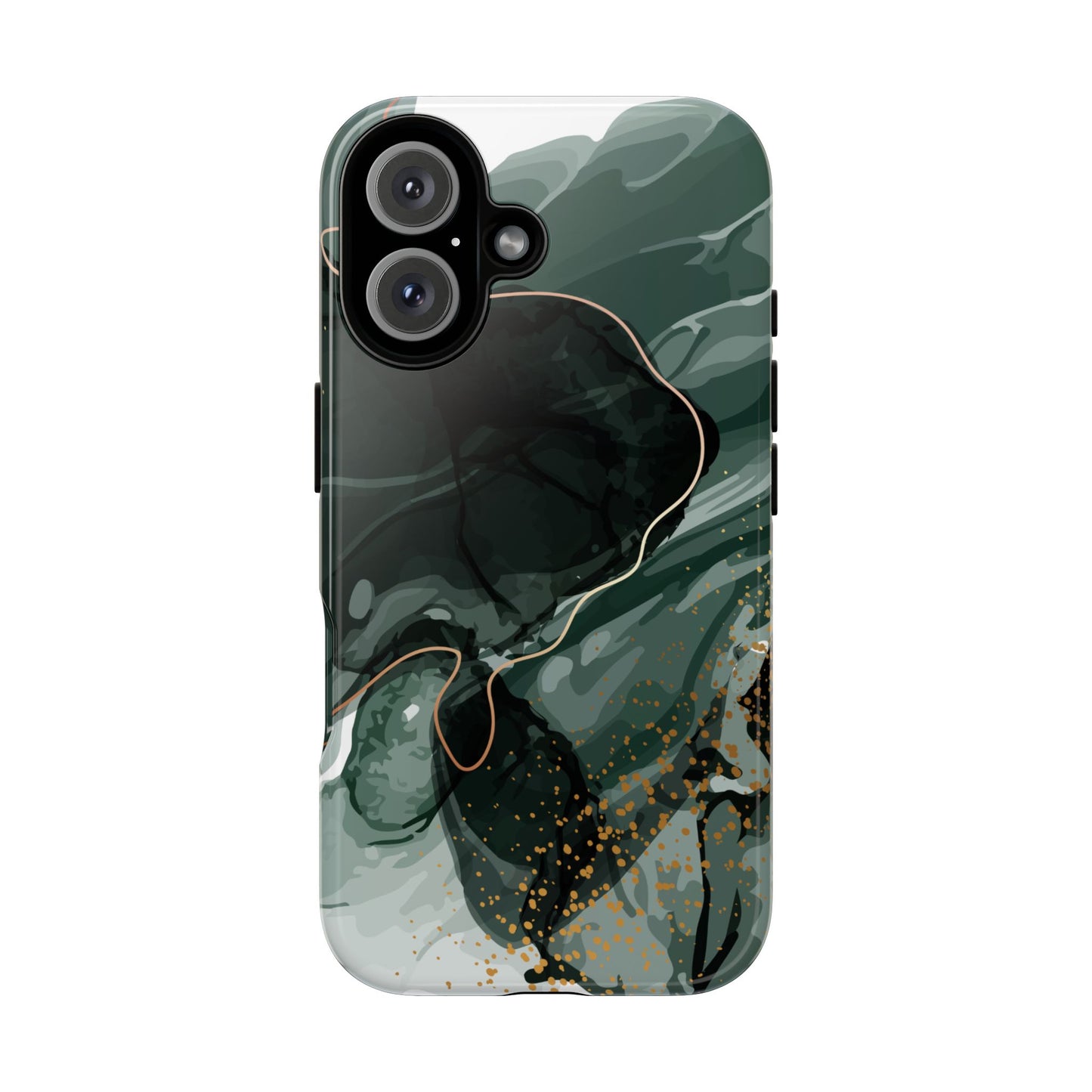 Green Marble Design with Gold Accents iPhone/Samsung Tough Phone Case