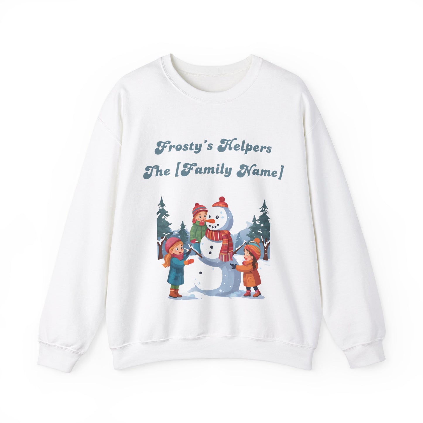 Frosty's Helpers The [Family Name] - Personalized Christmas Sweatshirt - Multiple Colours