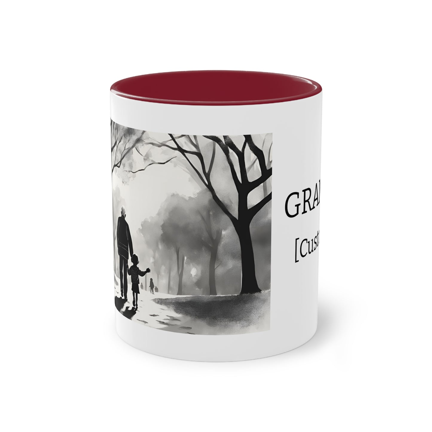 Personalized Cup for Grandad, Grandad and Kid Custom Two-Tone Coffee Mug, Grandad Day Gift, Grandad Child Bond Mug, Grandad Birthday Present