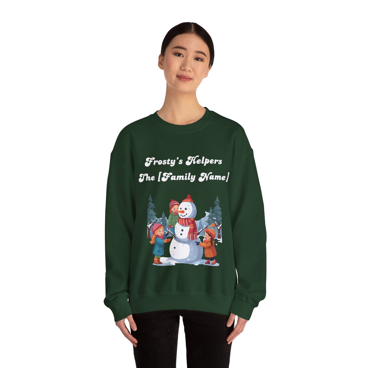 Frosty's Helpers The [Family Name] - Personalized Christmas Sweatshirt - Multiple Colours