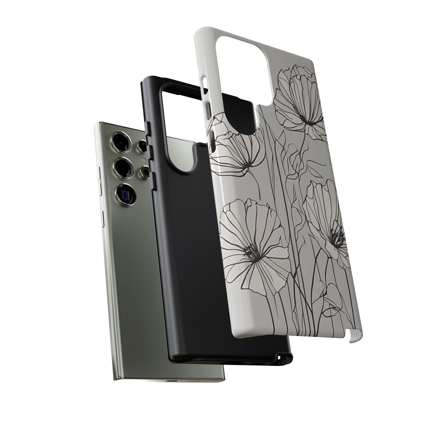 Phone Cases - Minimalistic Floral Design for iPhone and Samsung Galaxy Models