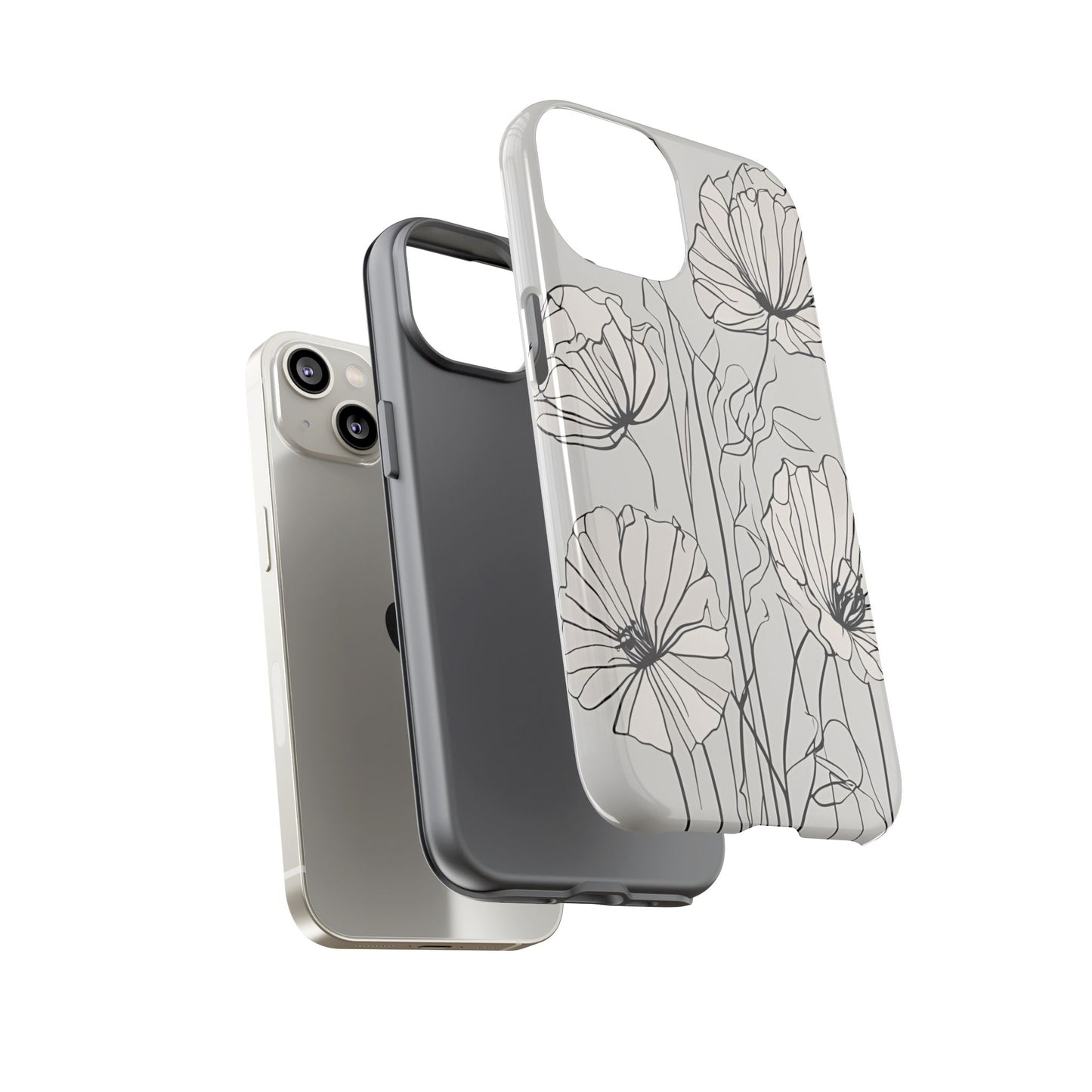 Phone Cases - Minimalistic Floral Design for iPhone and Samsung Galaxy Models