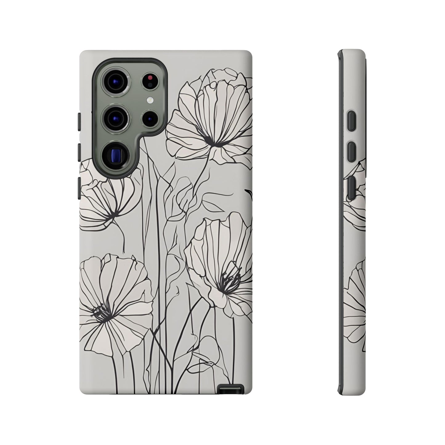 Phone Cases - Minimalistic Floral Design for iPhone and Samsung Galaxy Models