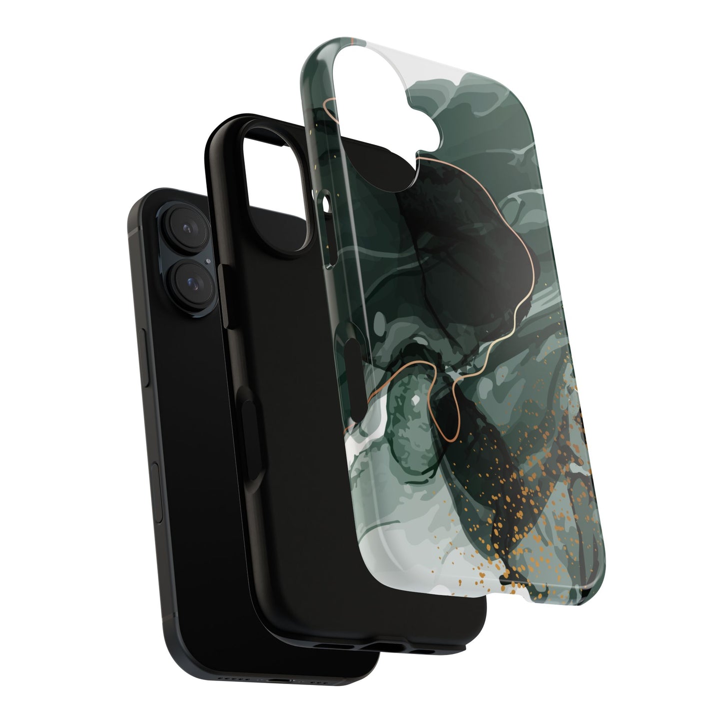 Green Marble Design with Gold Accents iPhone/Samsung Tough Phone Case