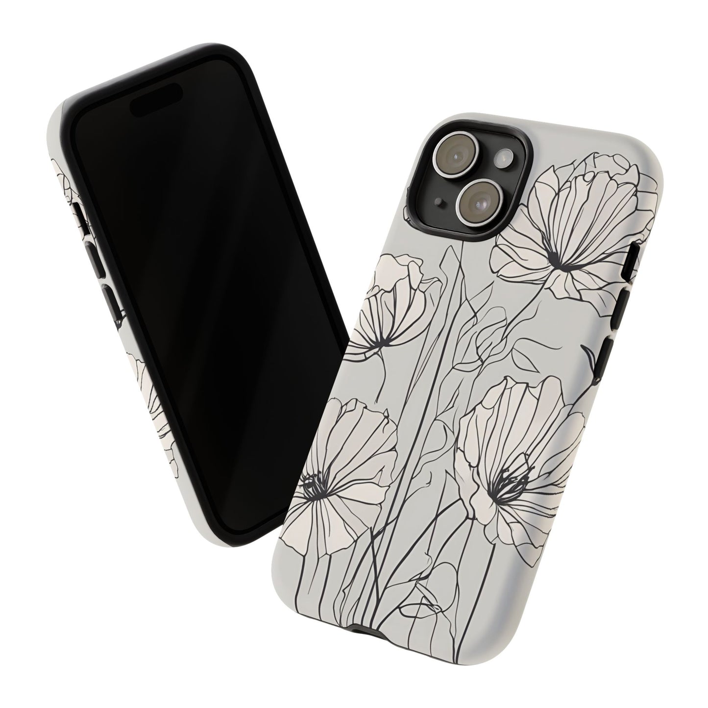 Phone Cases - Minimalistic Floral Design for iPhone and Samsung Galaxy Models