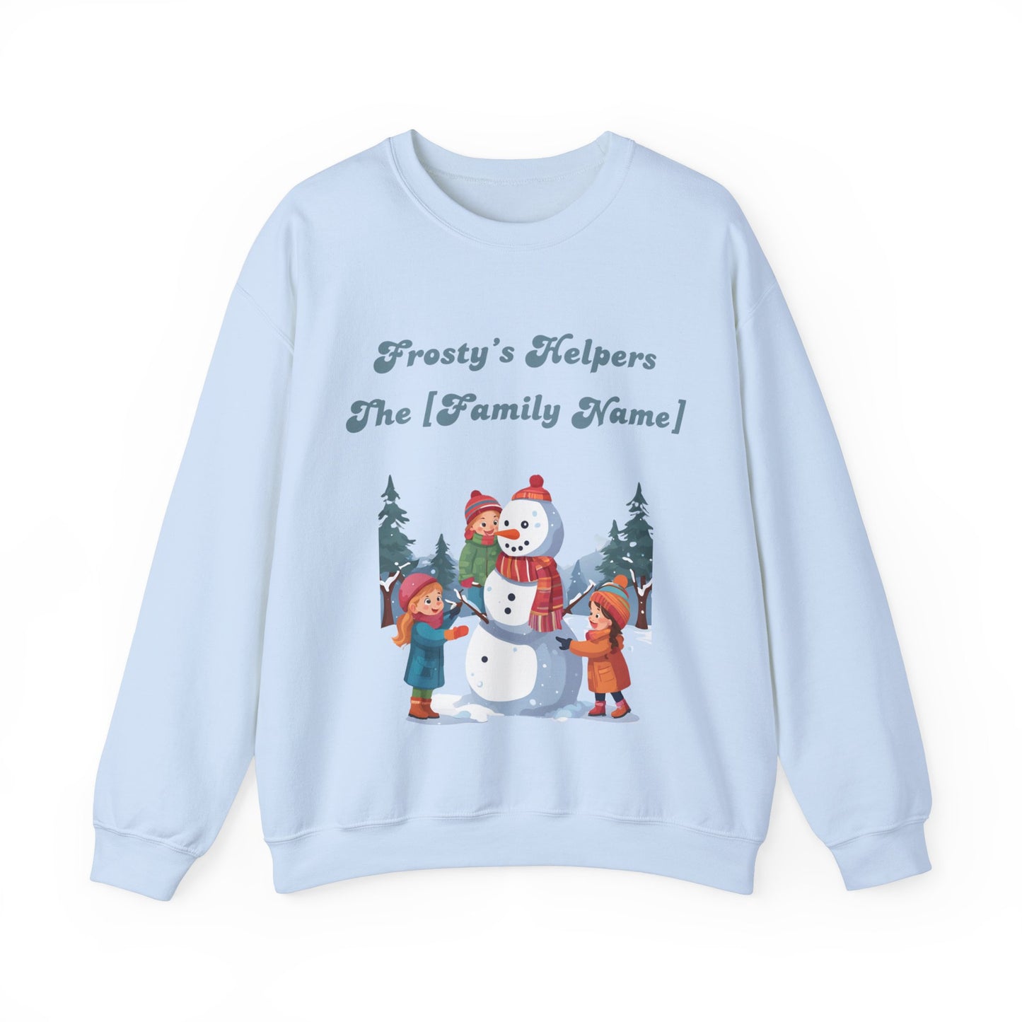 Frosty's Helpers The [Family Name] - Personalized Christmas Sweatshirt - Multiple Colours