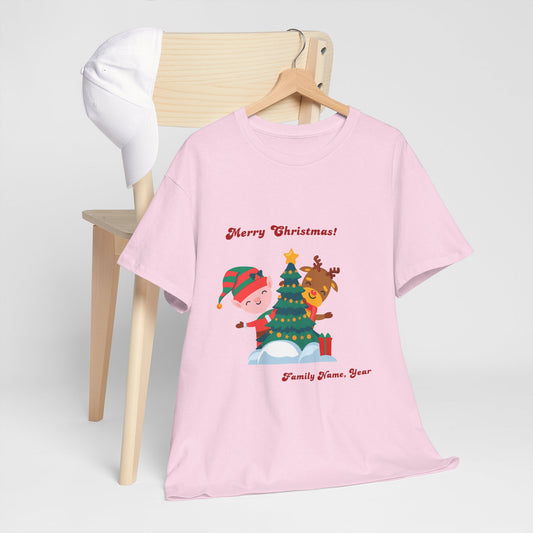 The [Family Name] Christmas Crew - Personalized Christmas T-Shirt - Multiple Colours