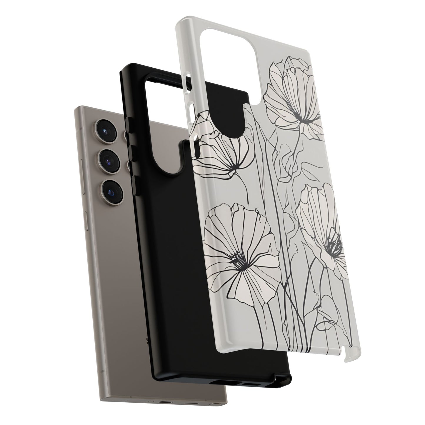 Phone Cases - Minimalistic Floral Design for iPhone and Samsung Galaxy Models