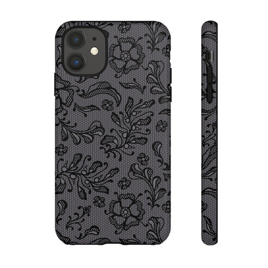 Lace Design iPhone/Samsung Tough Phone Case - Durable Protection with Style