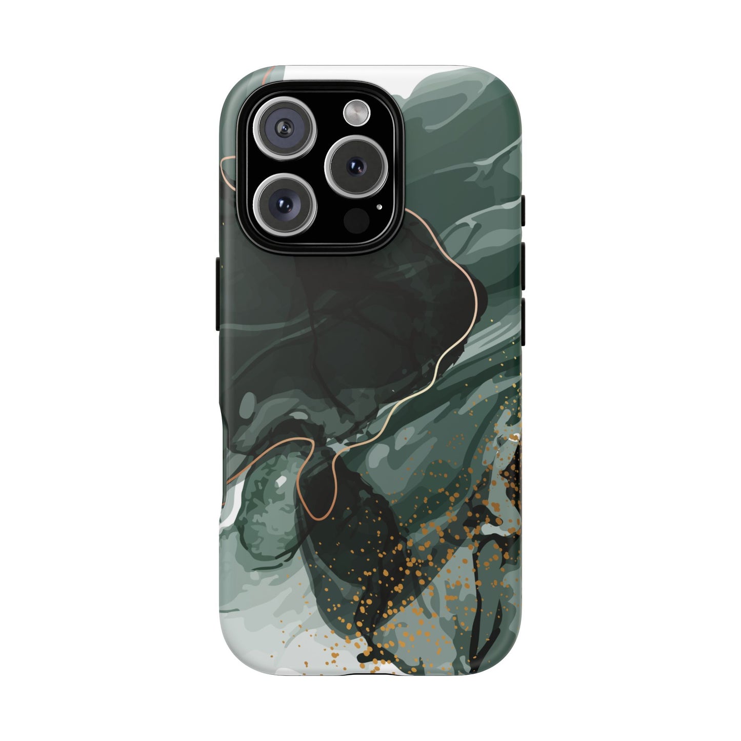 Green Marble Design with Gold Accents iPhone/Samsung Tough Phone Case